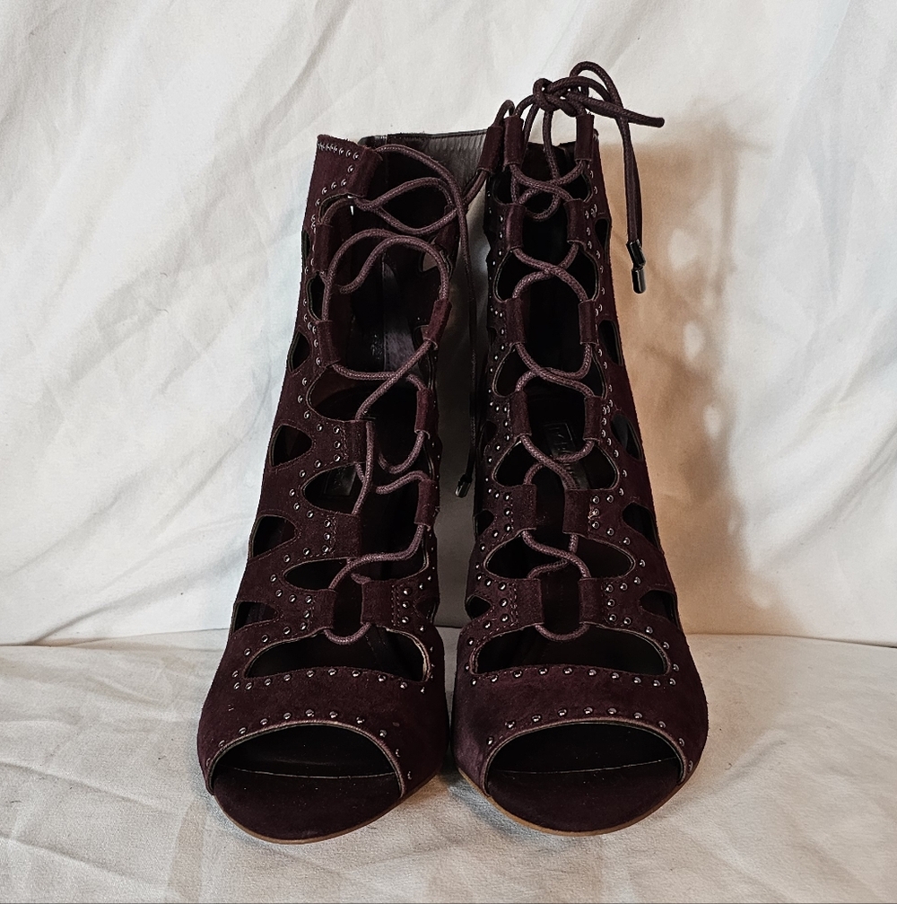 BCBGeneration Elegant Burgundy Lace-Up Heels Sz 8 (NEW)